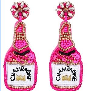Champagne Bottle Bead Earrings